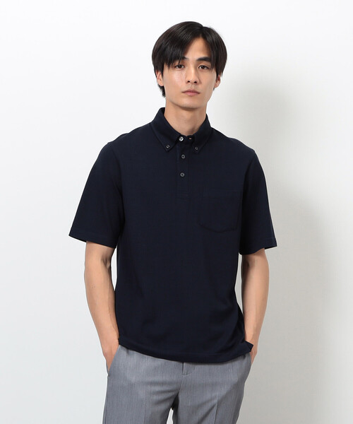 COMME CA ISM（コムサイズム）の「【吸水速乾】カノコポロシャツ（ポロシャツ・メンズ・ネイビー/ブルー/グレー/ホワイト/サックスブルー/ブラック・X-LARGE/LARGE/MEDIUM）」の4枚目の写真