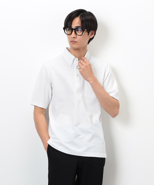 COMME CA ISM（コムサイズム）の「【吸水速乾】カノコポロシャツ（ポロシャツ・メンズ・ネイビー/ブルー/グレー/ホワイト/サックスブルー/ブラック・X-LARGE/LARGE/MEDIUM）」の2枚目の写真