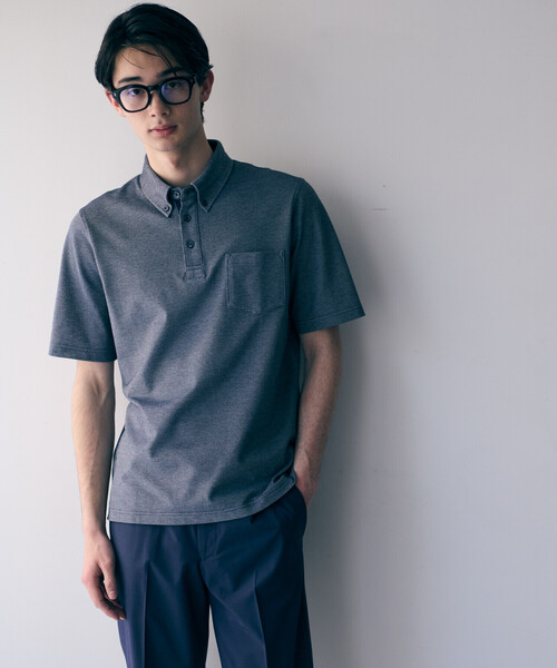 COMME CA ISM（コムサイズム）の「【吸水速乾】カノコポロシャツ（ポロシャツ・メンズ・ネイビー/ブルー/グレー/ホワイト/サックスブルー/ブラック・X-LARGE/LARGE/MEDIUM）」の6枚目の写真