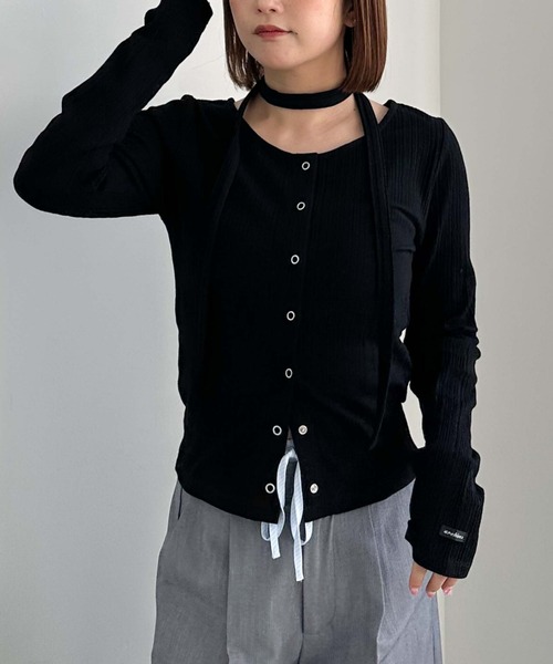 archives(アルシーヴ)の「チョーカーランダムリブカットカーデ(Tシャツ/カットソー・レディース・ピンク/オフホワイト/ブルー/ブラック・MEDIUM)」の22枚目の写真