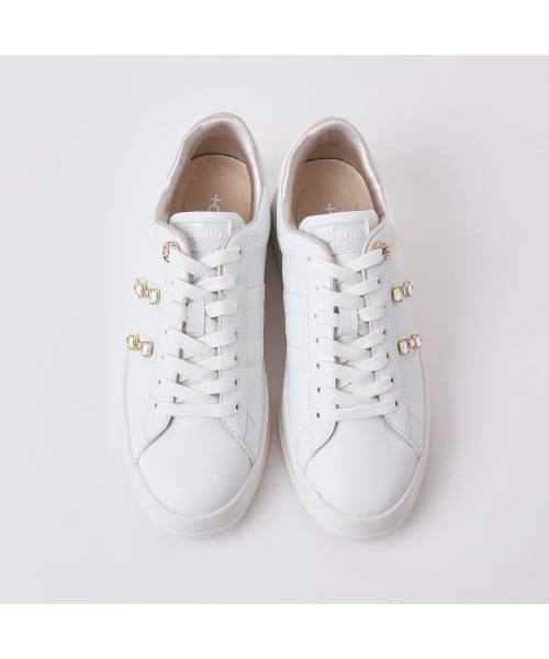 軽量】ビジュー付きコートスニーカー（スニーカー）｜+diana（プラス