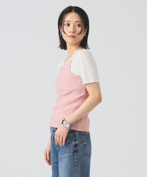 Ray BEAMS（レイビームス）の「チュール ジャガード カップ キャミソール（キャミソール・レディース・オフホワイト/ブラック/ピンク・ONE SIZE）」の5枚目の写真