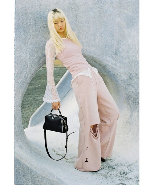 Ray BEAMS（レイビームス）の「チュール ジャガード カップ キャミソール（キャミソール・レディース・オフホワイト/ブラック/ピンク・ONE SIZE）」の6枚目の写真