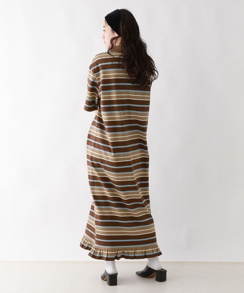 POLO BCS（ポロ ビーシーエス）の「＜POLO BCS/ポロ・ビーシーエス＞別注ＰＯＬＯ／ボーダーポロＯＰ（ワンピース・レディース・ブラウン/ネイビー・FREE）」の8枚目の写真