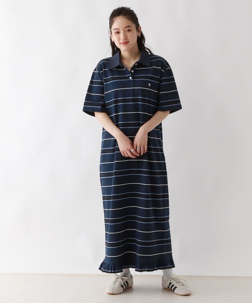 POLO BCS（ポロ ビーシーエス）の「＜POLO BCS/ポロ・ビーシーエス＞別注ＰＯＬＯ／ボーダーポロＯＰ（ワンピース・レディース・ブラウン/ネイビー・FREE）」の11枚目の写真
