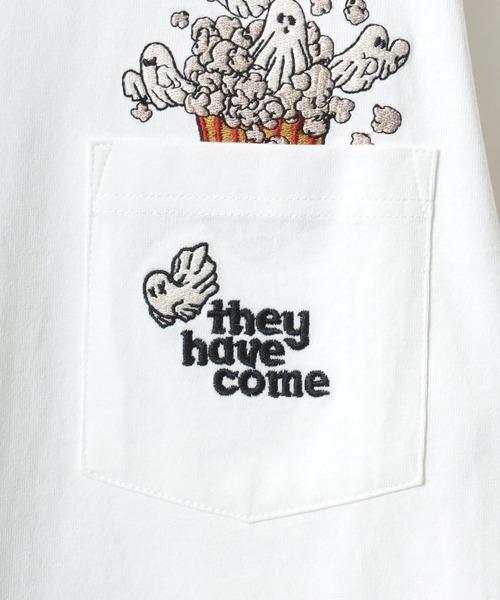 POWER TO THE PEOPLE（パワートゥーザピープル）の「POWER TO THE PEOPLE/パワートゥザピープル ゴースト 猫 犬 ロゴ ワンポイント刺繍 ポケット 半袖Tシャツ/レディース メンズ（Tシャツ/カットソー・レディース・ホワイト系その他2/ブラック系その他2/ピンク/ブルー/ホワイト系その他/ブラック系その他/ブラック/ネイビー/ホワイト・LL/M/L）」の12枚目の写真