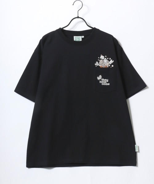 POWER TO THE PEOPLE（パワートゥーザピープル）の「POWER TO THE PEOPLE/パワートゥザピープル ゴースト 猫 犬 ロゴ ワンポイント刺繍 ポケット 半袖Tシャツ/レディース メンズ（Tシャツ/カットソー・レディース・ホワイト系その他2/ブラック系その他2/ピンク/ブルー/ホワイト系その他/ブラック系その他/ブラック/ネイビー/ホワイト・LL/M/L）」の22枚目の写真