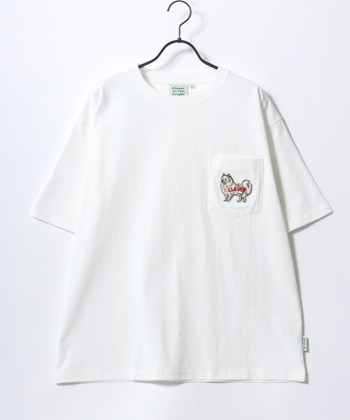 POWER TO THE PEOPLE（パワートゥーザピープル）の「POWER TO THE PEOPLE/パワートゥザピープル ゴースト 猫 犬 ロゴ ワンポイント刺繍 ポケット 半袖Tシャツ/レディース メンズ（Tシャツ/カットソー・レディース・ホワイト系その他2/ブラック系その他2/ピンク/ブルー/ホワイト系その他/ブラック系その他/ブラック/ネイビー/ホワイト・LL/M/L）」の17枚目の写真