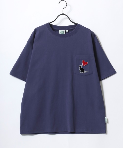 POWER TO THE PEOPLE（パワートゥーザピープル）の「POWER TO THE PEOPLE/パワートゥザピープル ゴースト 猫 犬 ロゴ ワンポイント刺繍 ポケット 半袖Tシャツ/レディース メンズ（Tシャツ/カットソー・レディース・ホワイト系その他2/ブラック系その他2/ピンク/ブルー/ホワイト系その他/ブラック系その他/ブラック/ネイビー/ホワイト・LL/M/L）」の18枚目の写真