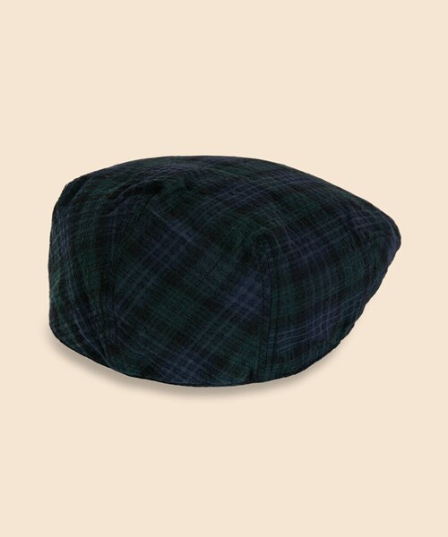 BROOKS BROTHERS（ブルックスブラザーズ）の「コットン/ポリエステル シアサッカー ブラックウォッチ アイビーハット（ハンチング/ベレー帽・メンズ・グリーン・ONE SIZE）」の2枚目の写真