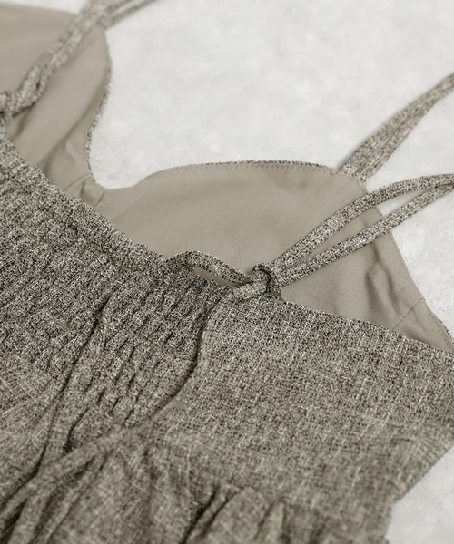 antiqua(アンティカ)の「サマーツイードキャミワンピ(ワンピース・レディース・ブラウン/ブラック・ONESIZE)」の15枚目の写真