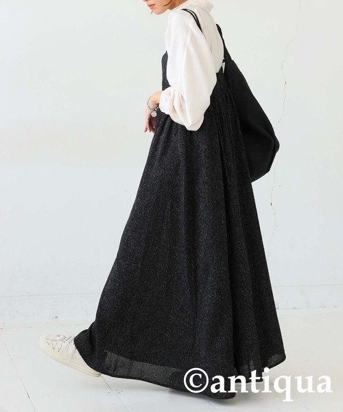 antiqua(アンティカ)の「サマーツイードキャミワンピ(ワンピース・レディース・ブラウン/ブラック・ONESIZE)」の5枚目の写真