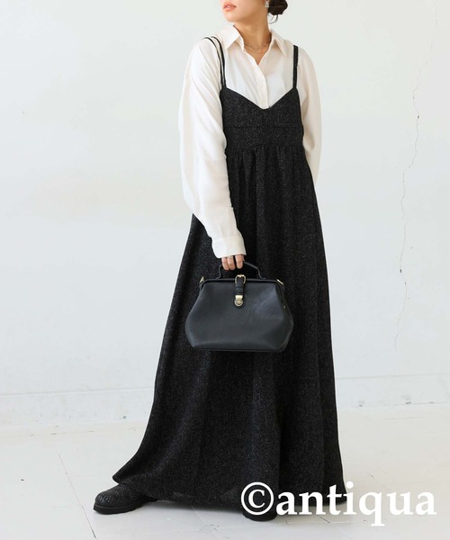 antiqua(アンティカ)の「サマーツイードキャミワンピ(ワンピース・レディース・ブラウン/ブラック・ONESIZE)」の6枚目の写真