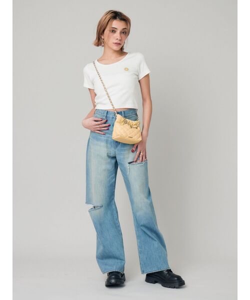 EVRIS（エヴリス）の「SUNNYショートTシャツ（Tシャツ/カットソー・レディース・ブラック/イエロー/ホワイト/グレー・FREE）」の11枚目の写真