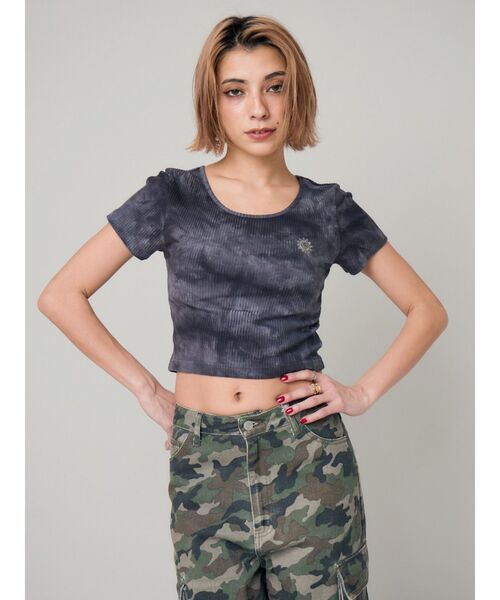 EVRIS（エヴリス）の「SUNNYショートTシャツ（Tシャツ/カットソー・レディース・ブラック/イエロー/ホワイト/グレー・FREE）」の13枚目の写真