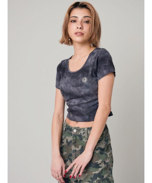 EVRIS（エヴリス）の「SUNNYショートTシャツ（Tシャツ/カットソー・レディース・ブラック/イエロー/ホワイト/グレー・FREE）」の14枚目の写真