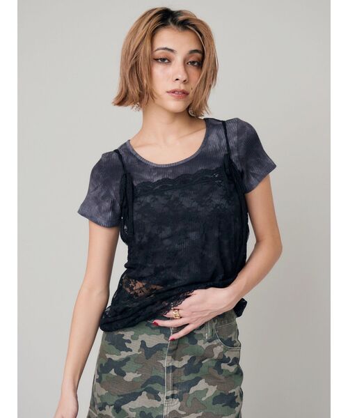 EVRIS（エヴリス）の「SUNNYショートTシャツ（Tシャツ/カットソー・レディース・ブラック/イエロー/ホワイト/グレー・FREE）」の18枚目の写真