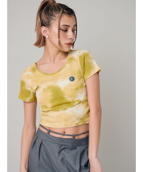 EVRIS（エヴリス）の「SUNNYショートTシャツ（Tシャツ/カットソー・レディース・ブラック/イエロー/ホワイト/グレー・FREE）」の21枚目の写真