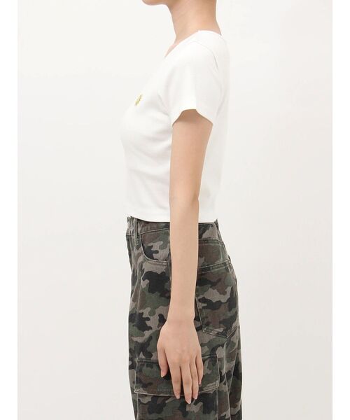 EVRIS（エヴリス）の「SUNNYショートTシャツ（Tシャツ/カットソー・レディース・ブラック/イエロー/ホワイト/グレー・FREE）」の15枚目の写真