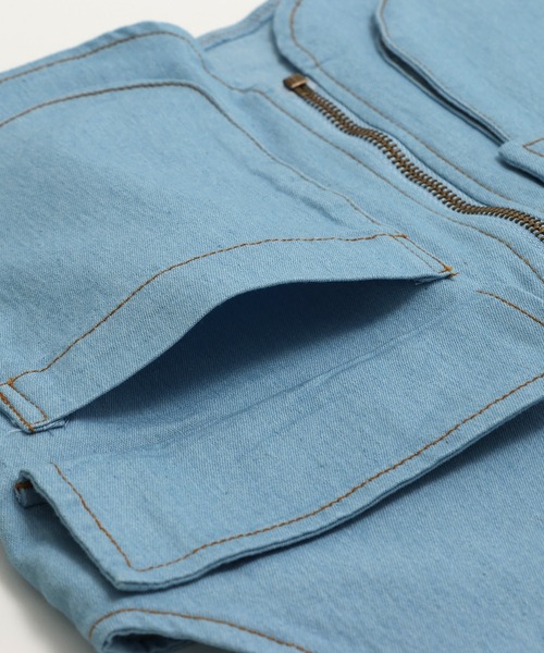 chil2（チルツー）の「ダンガリーベスト（ベスト・キッズ・ブルー/サックスブルー・120cm/160cm/140cm）」の14枚目の写真