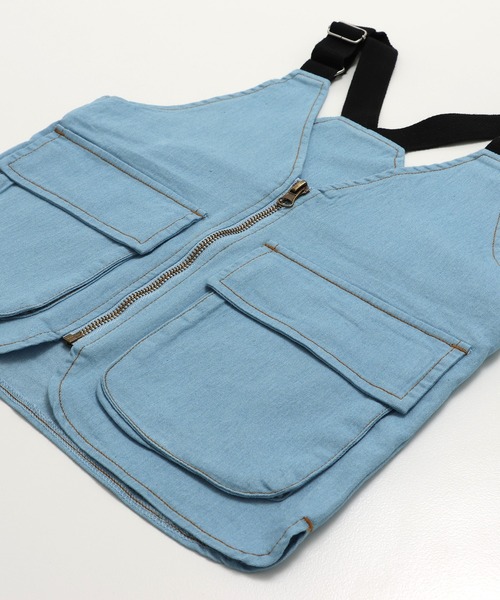 chil2（チルツー）の「ダンガリーベスト（ベスト・キッズ・ブルー/サックスブルー・120cm/160cm/140cm）」の19枚目の写真