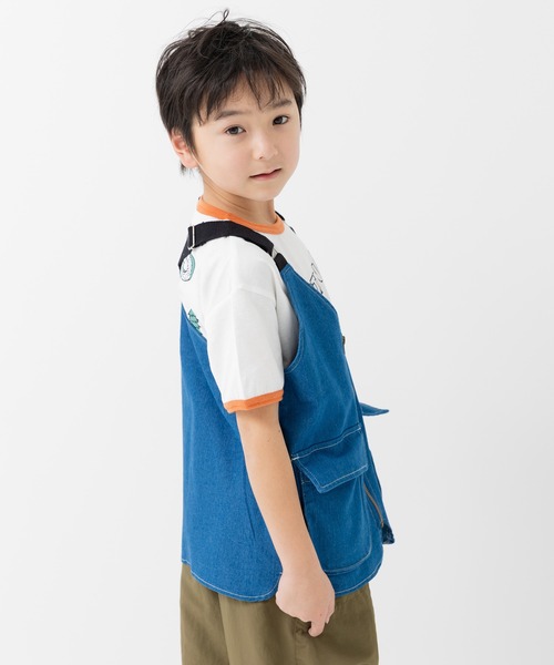 chil2（チルツー）の「ダンガリーベスト（ベスト・キッズ・ブルー/サックスブルー・120cm/160cm/140cm）」の6枚目の写真