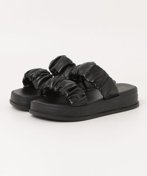 todayful ギャザーボリュームサンダル　ブラック38 新品未使用 箱無し todayful サンダル（レディースファッション） | ファッション