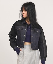 【Nora Lily】「elle」See-through Denim Combi Jacket