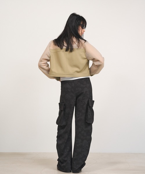 Nora Lily elle(ノラリリーエル)の「【Nora Lily】「elle」See-through Denim Combi Jacket(ブルゾン・レディース・カーキ/ブラック/インディゴブルー・FREE)」の11枚目の写真