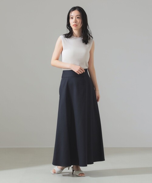 Demi-Luxe BEAMS（デミルクス ビームス）の「ワイドベルト フレアスカート [手洗い可]（スカート・レディース・ネイビー/ベージュ・36/38）」の9枚目の写真