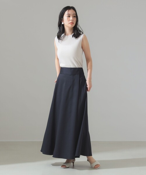 Demi-Luxe BEAMS（デミルクス ビームス）の「ワイドベルト フレアスカート [手洗い可]（スカート・レディース・ネイビー/ベージュ・36/38）」の11枚目の写真