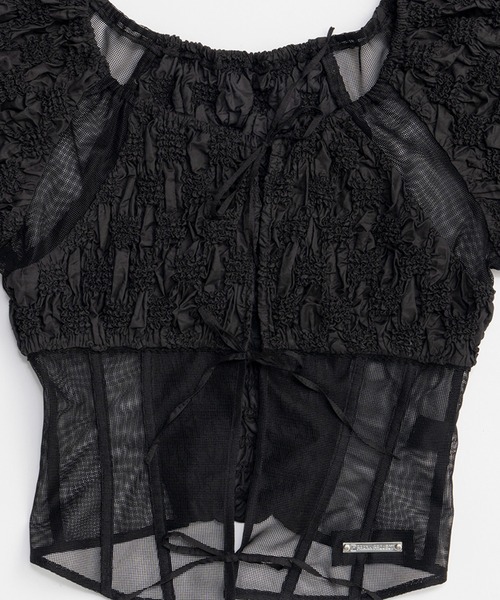 PRANK PROJECT（プランクプロジェクト）の「スモッキングパフトップ / Smocking Puff Top（その他トップス・レディース・ホワイト/ブラック・FREE）」の7枚目の写真