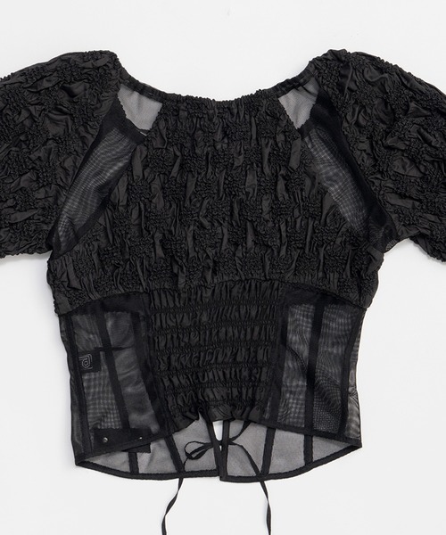 PRANK PROJECT（プランクプロジェクト）の「スモッキングパフトップ / Smocking Puff Top（その他トップス・レディース・ホワイト/ブラック・FREE）」の6枚目の写真