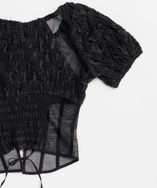 PRANK PROJECT（プランクプロジェクト）の「スモッキングパフトップ / Smocking Puff Top（その他トップス・レディース・ホワイト/ブラック・FREE）」の4枚目の写真