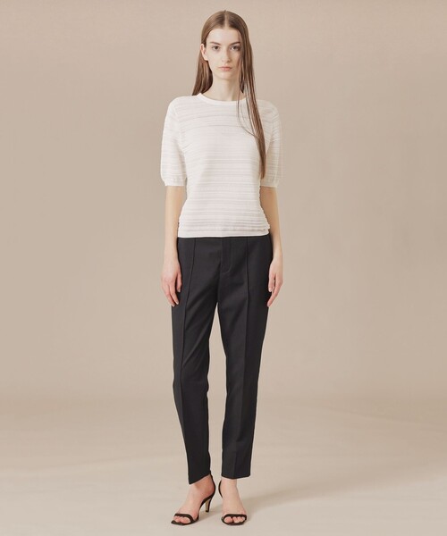 MACKINTOSH LONDON（マッキントッシュ ロンドン）の「【婦人画報掲載】バックパターンボーダーニットプルオーバー（Tシャツ/カットソー・レディース・ホワイト/グリーン・38）」の11枚目の写真