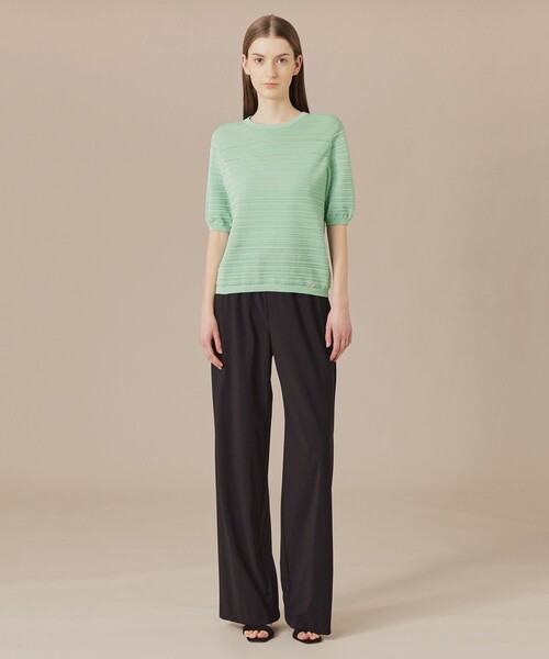 MACKINTOSH LONDON（マッキントッシュ ロンドン）の「【婦人画報掲載】バックパターンボーダーニットプルオーバー（Tシャツ/カットソー・レディース・ホワイト/グリーン・38）」の10枚目の写真