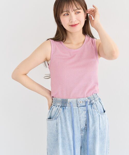 Petit fleur(プチフルール)の「・Petit Fleur ラメリブタンクトップ(タンクトップ・レディース・ホワイト/ブラック/その他6/ブルー/イエロー/ピンク・FREE)」の21枚目の写真