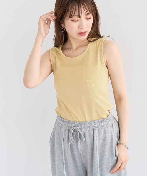 Petit fleur(プチフルール)の「・Petit Fleur ラメリブタンクトップ(タンクトップ・レディース・ホワイト/ブラック/その他6/ブルー/イエロー/ピンク・FREE)」の20枚目の写真