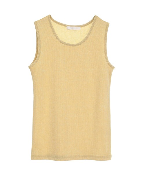 Petit fleur(プチフルール)の「・Petit Fleur ラメリブタンクトップ(タンクトップ・レディース・ホワイト/ブラック/その他6/ブルー/イエロー/ピンク・FREE)」の4枚目の写真