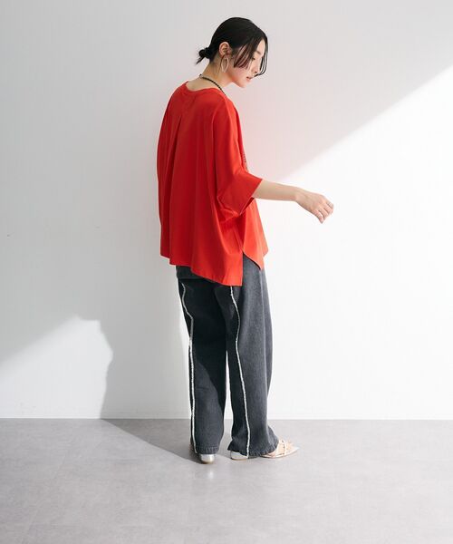 Green　Parks（グリーンパークス）の「冷やっとすずやかドルマンプルオーバー（Tシャツ/カットソー・レディース・ブラック/レッド/その他7/オフホワイト/ブルー/ダークネイビー・FREE）」の14枚目の写真