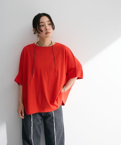 Green　Parks（グリーンパークス）の「冷やっとすずやかドルマンプルオーバー（Tシャツ/カットソー・レディース・ブラック/レッド/その他7/オフホワイト/ブルー/ダークネイビー・FREE）」の15枚目の写真