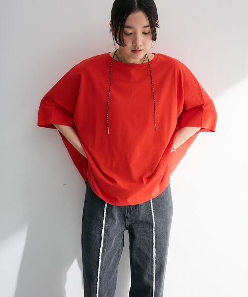 Green　Parks（グリーンパークス）の「冷やっとすずやかドルマンプルオーバー（Tシャツ/カットソー・レディース・ブラック/レッド/その他7/オフホワイト/ブルー/ダークネイビー・FREE）」の18枚目の写真