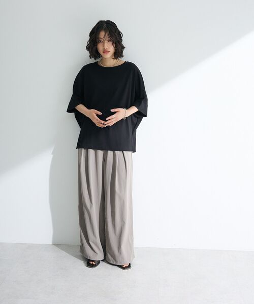 Green　Parks（グリーンパークス）の「冷やっとすずやかドルマンプルオーバー（Tシャツ/カットソー・レディース・ブラック/レッド/その他7/オフホワイト/ブルー/ダークネイビー・FREE）」の19枚目の写真