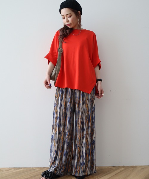 Green　Parks（グリーンパークス）の「冷やっとすずやかドルマンプルオーバー（Tシャツ/カットソー・レディース・ブラック/レッド/その他7/オフホワイト/ブルー/ダークネイビー・FREE）」の7枚目の写真