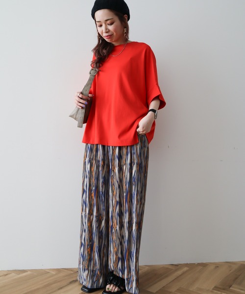 Green　Parks（グリーンパークス）の「冷やっとすずやかドルマンプルオーバー（Tシャツ/カットソー・レディース・ブラック/レッド/その他7/オフホワイト/ブルー/ダークネイビー・FREE）」の8枚目の写真