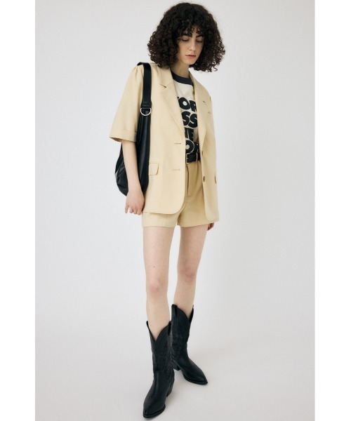 MOUSSY（マウジー）の「SHORT SLEEVE TAILORED ジャケット（テーラードジャケット・レディース・アイボリー/ブラック・FREE）」の9枚目の写真
