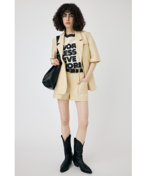 MOUSSY（マウジー）の「SHORT SLEEVE TAILORED ジャケット（テーラードジャケット・レディース・アイボリー/ブラック・FREE）」の10枚目の写真