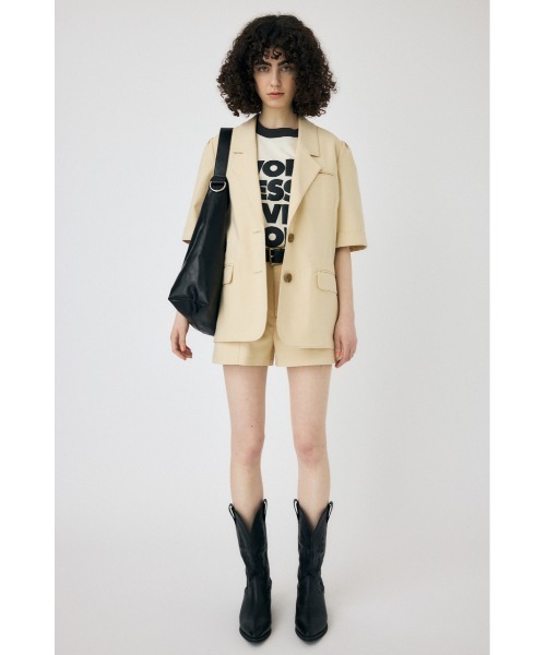 MOUSSY（マウジー）の「SHORT SLEEVE TAILORED ジャケット（テーラードジャケット・レディース・アイボリー/ブラック・FREE）」の11枚目の写真