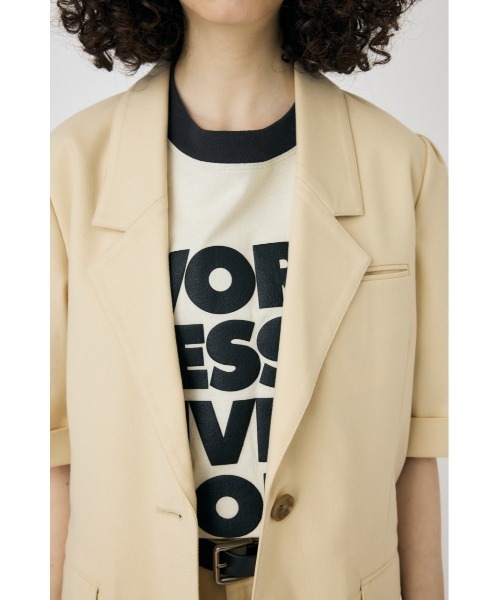 MOUSSY（マウジー）の「SHORT SLEEVE TAILORED ジャケット（テーラードジャケット・レディース・アイボリー/ブラック・FREE）」の16枚目の写真