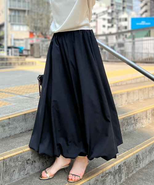EMMA　ROUGE VIF（エマルージュヴィフ）の「【一部店舗限定】とろみバルーンスカート（スカート・レディース・ブラック/アイボリー・38/36）」の10枚目の写真